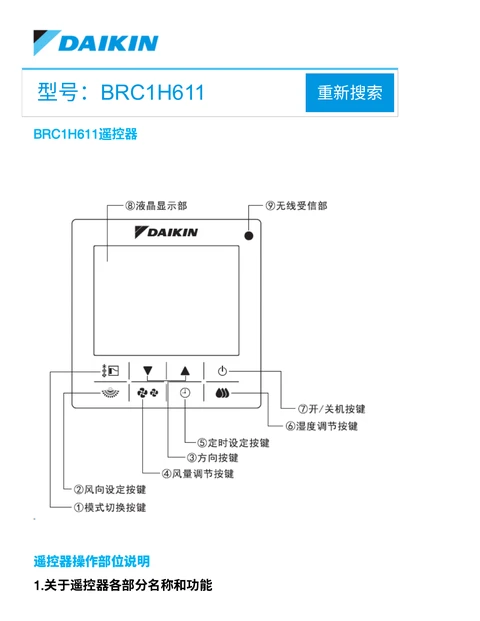 daikin大金 BRC1H611